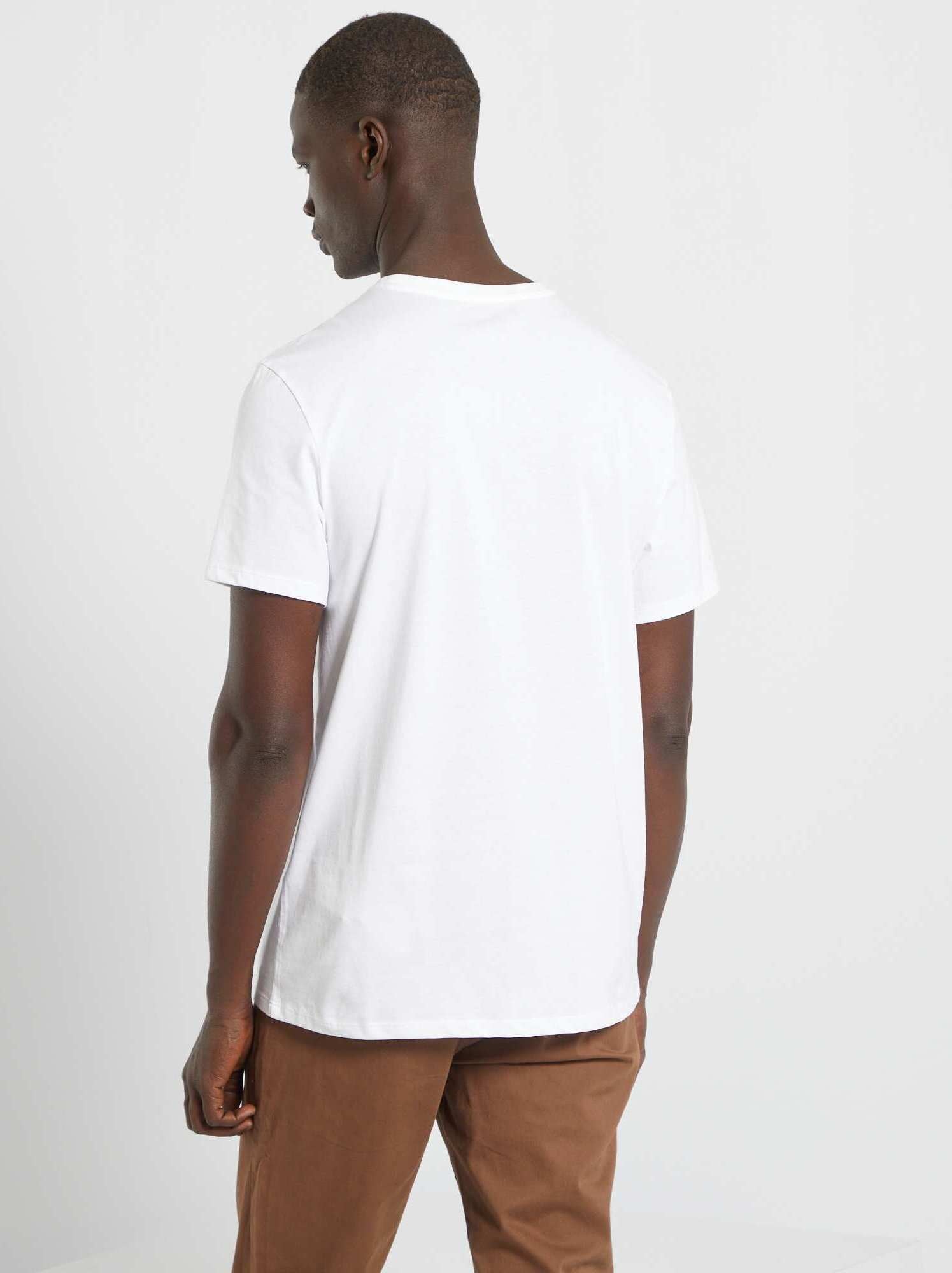 T-shirt dritta in jersey tinta unita - bianco