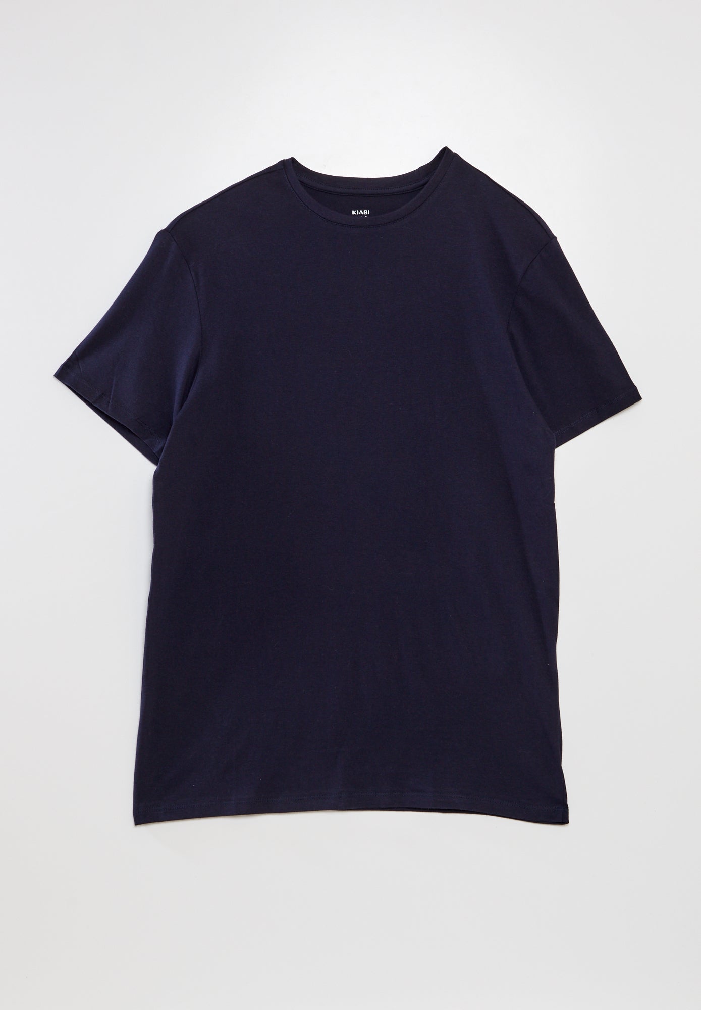 T-shirt dritta in jersey tinta unita - blu scuro