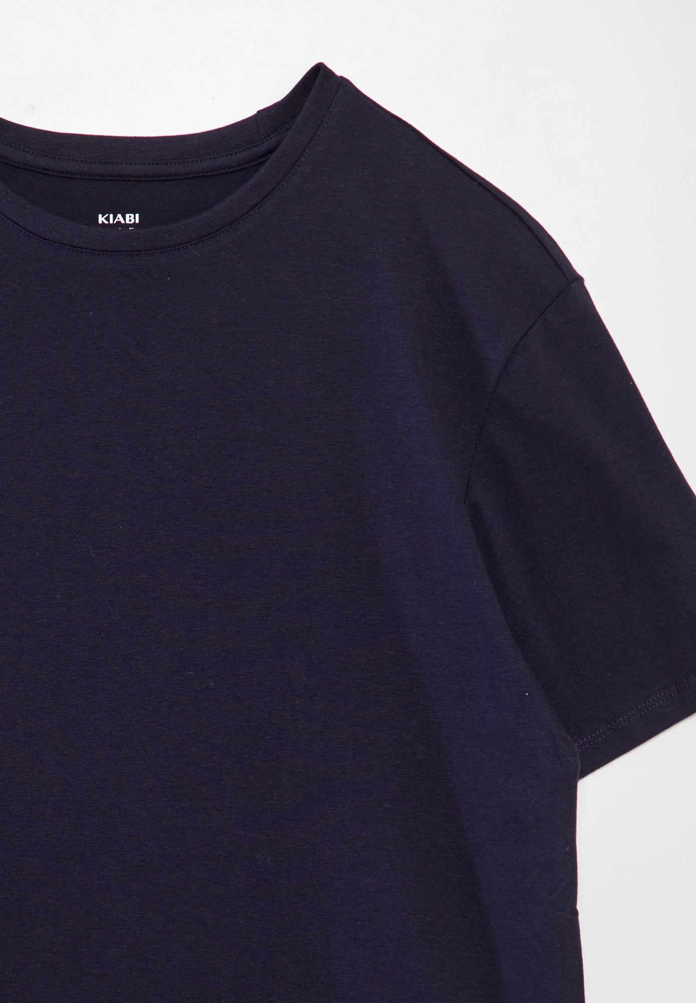 T-shirt dritta in jersey tinta unita - blu scuro