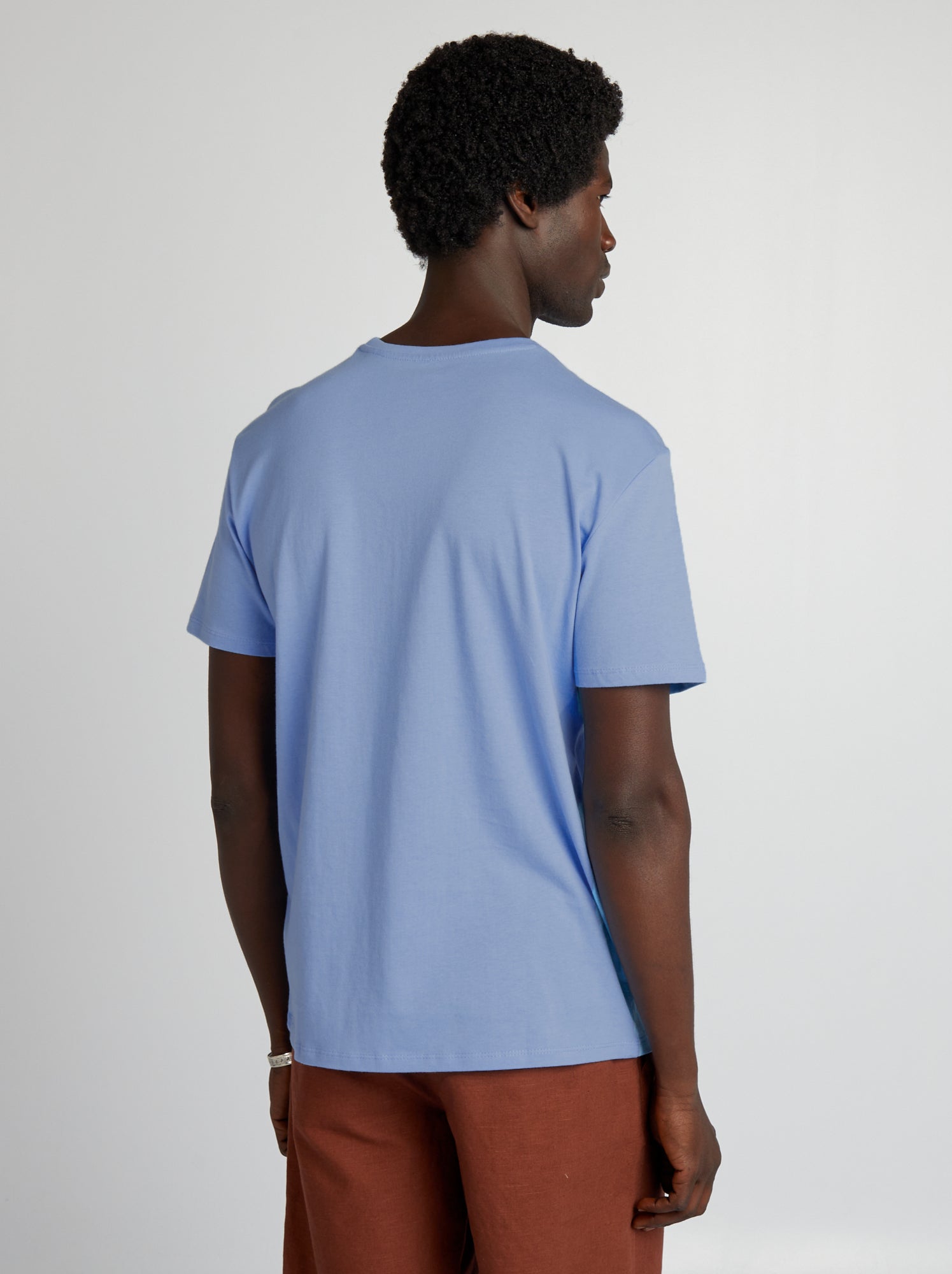 T-shirt dritta in jersey tinta unita - BLU