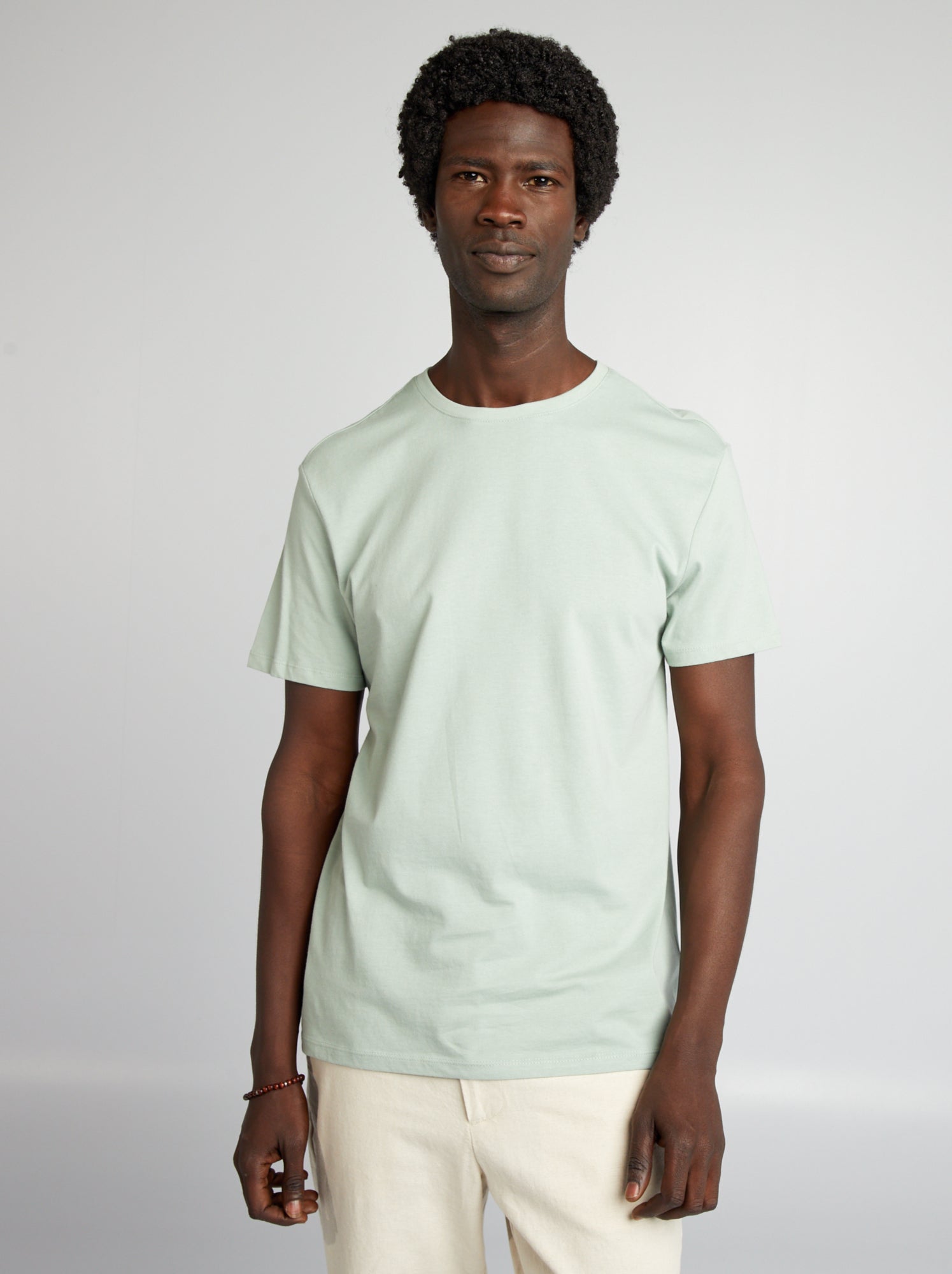 T-shirt dritta in jersey tinta unita - VERDE