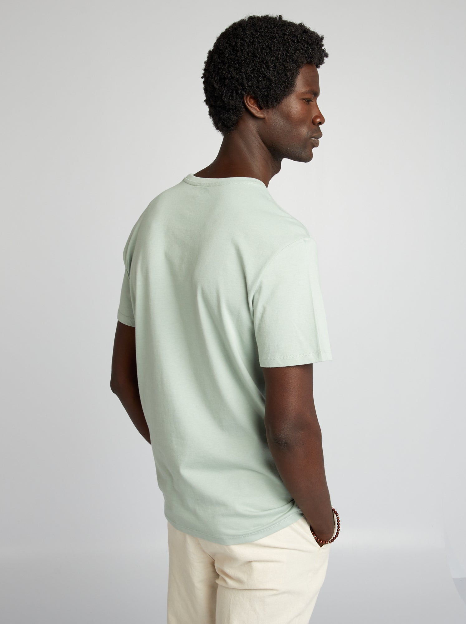 T-shirt dritta in jersey tinta unita - VERDE