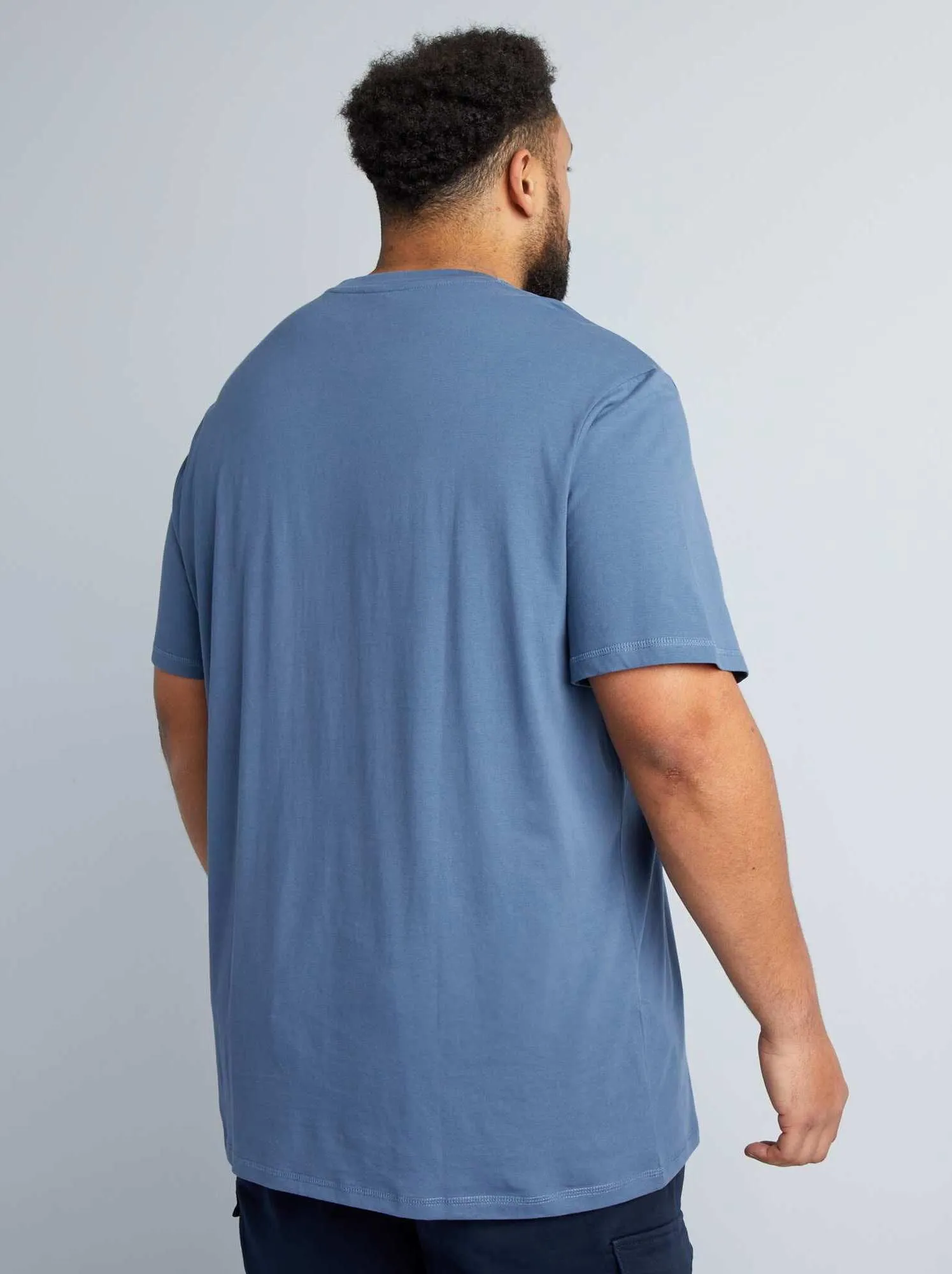 T-shirt in jersey tinta unita - BLU