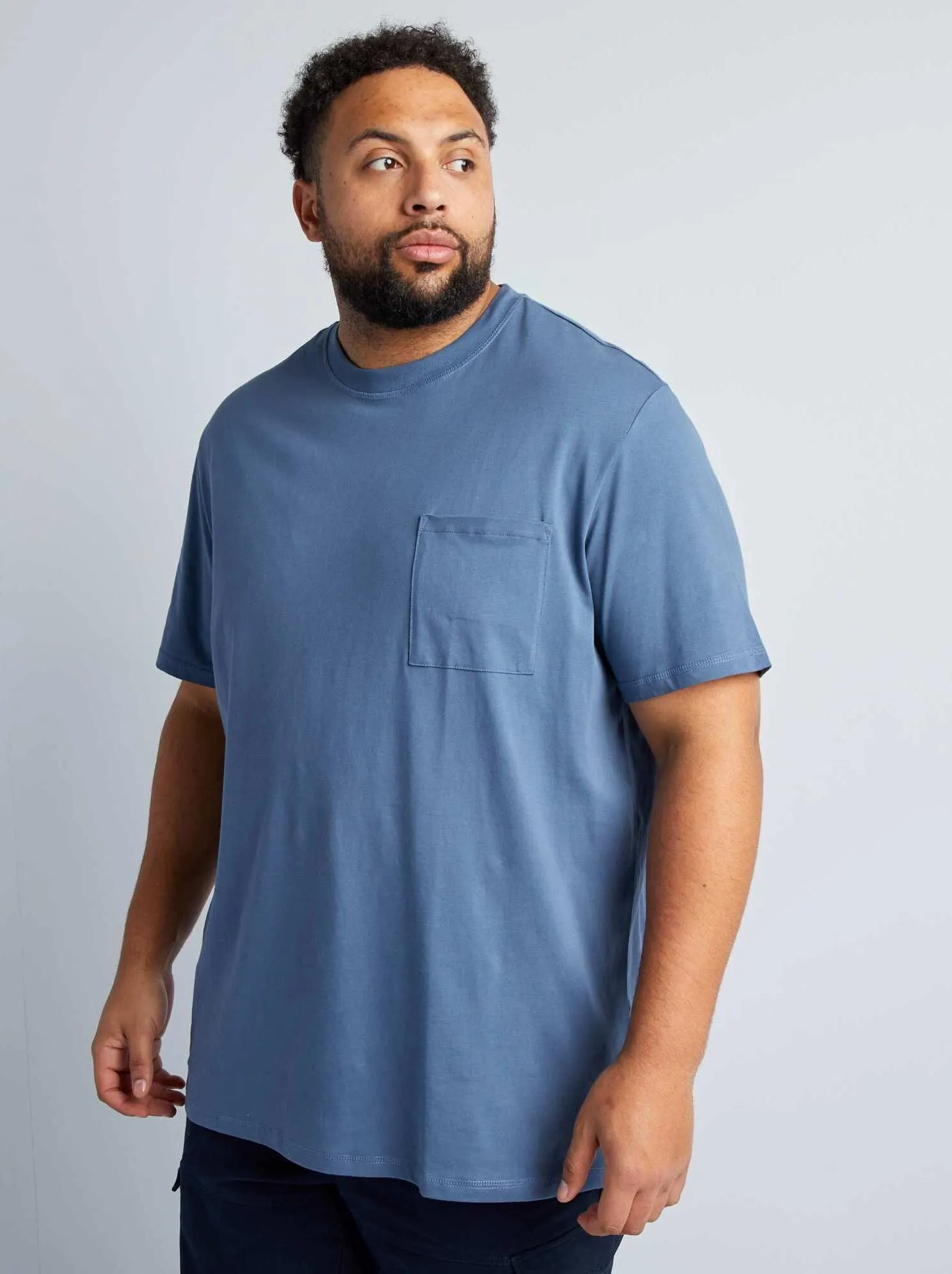 T-shirt in jersey tinta unita - BLU