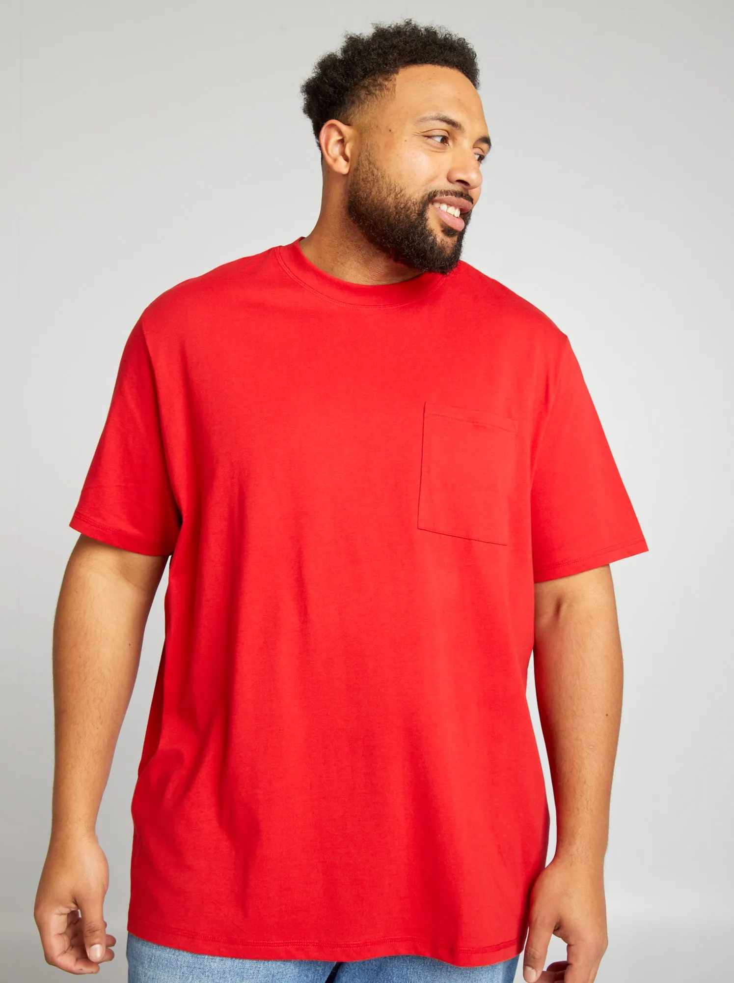T-shirt in jersey tinta unita - ROSSO