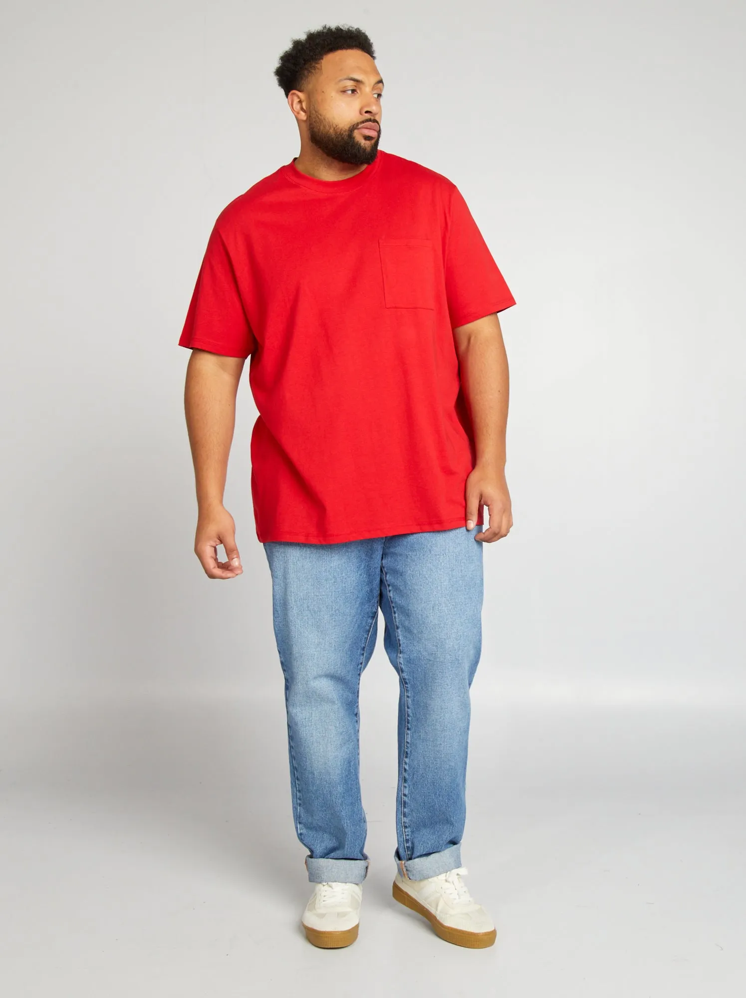 T-shirt in jersey tinta unita - ROSSO