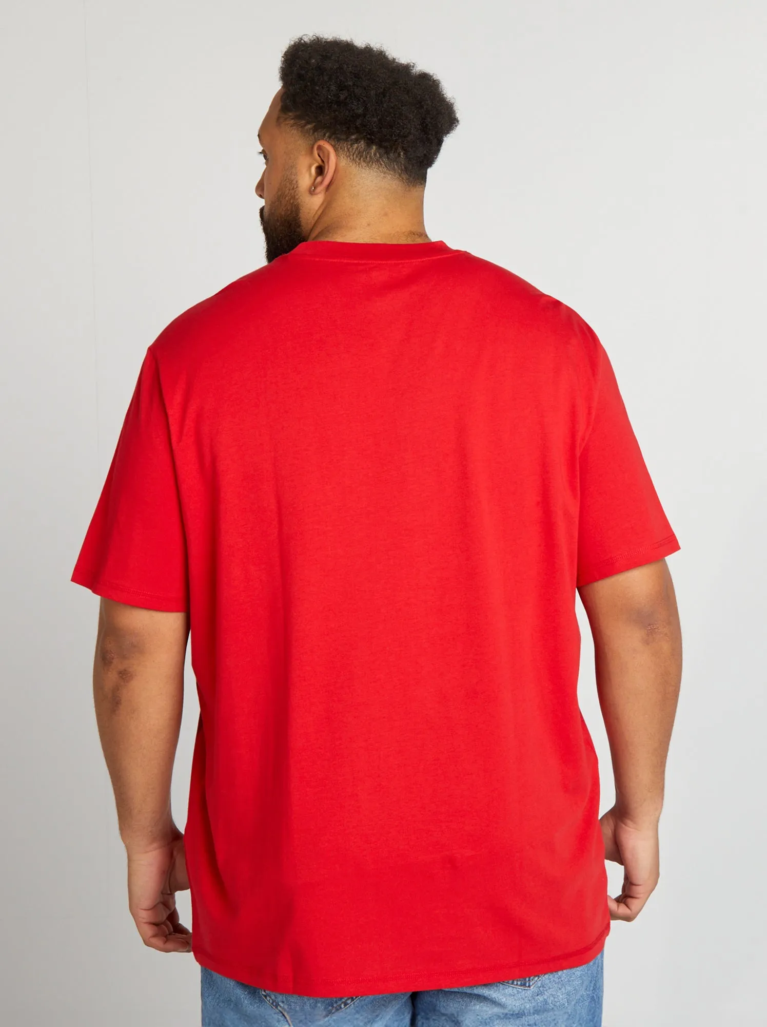 T-shirt in jersey tinta unita - ROSSO
