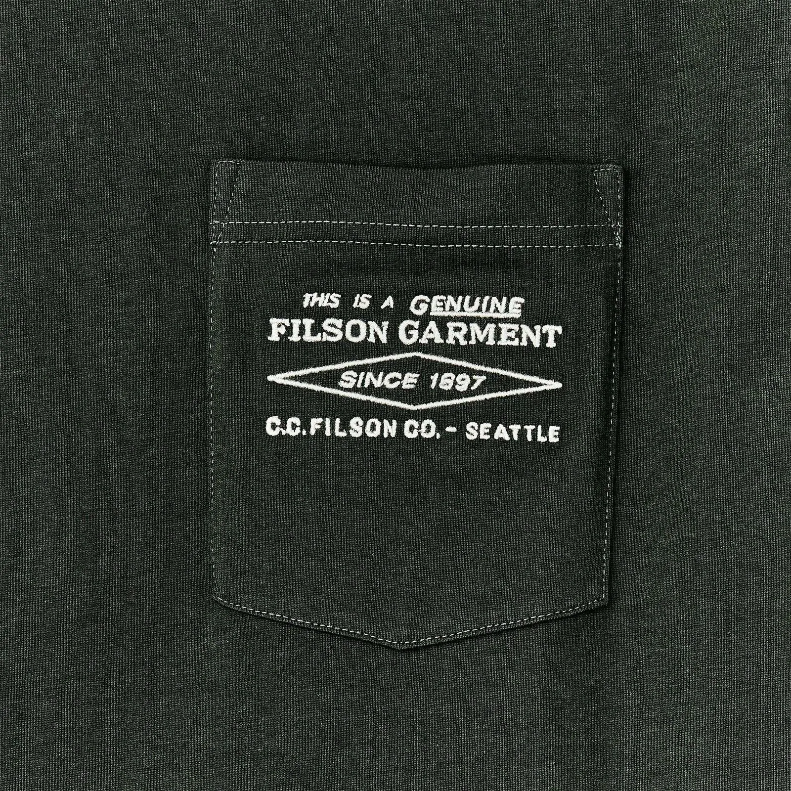 T-shirt Uomo Filson - S/S Embroidered Pocket T-Shirt - Verde