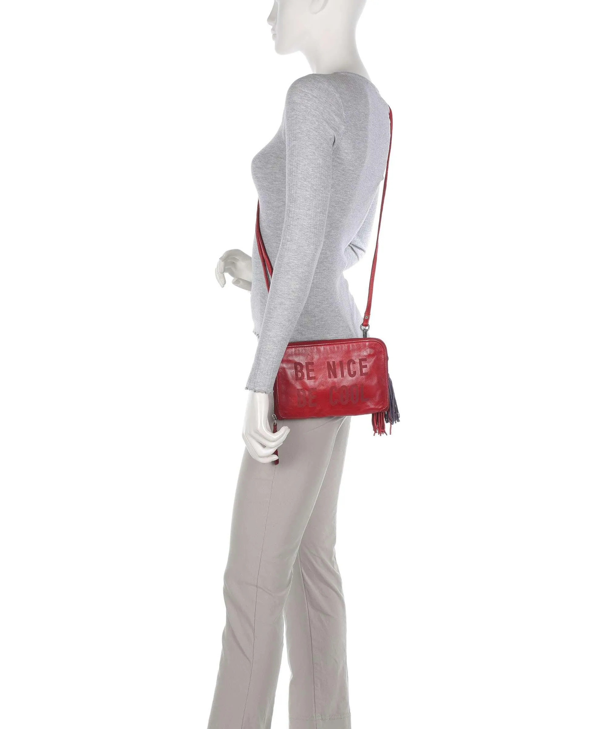 Taschendieb Wien Paniglgasse 5 Borsa a tracolla pelle di vacchetta grana rosso  