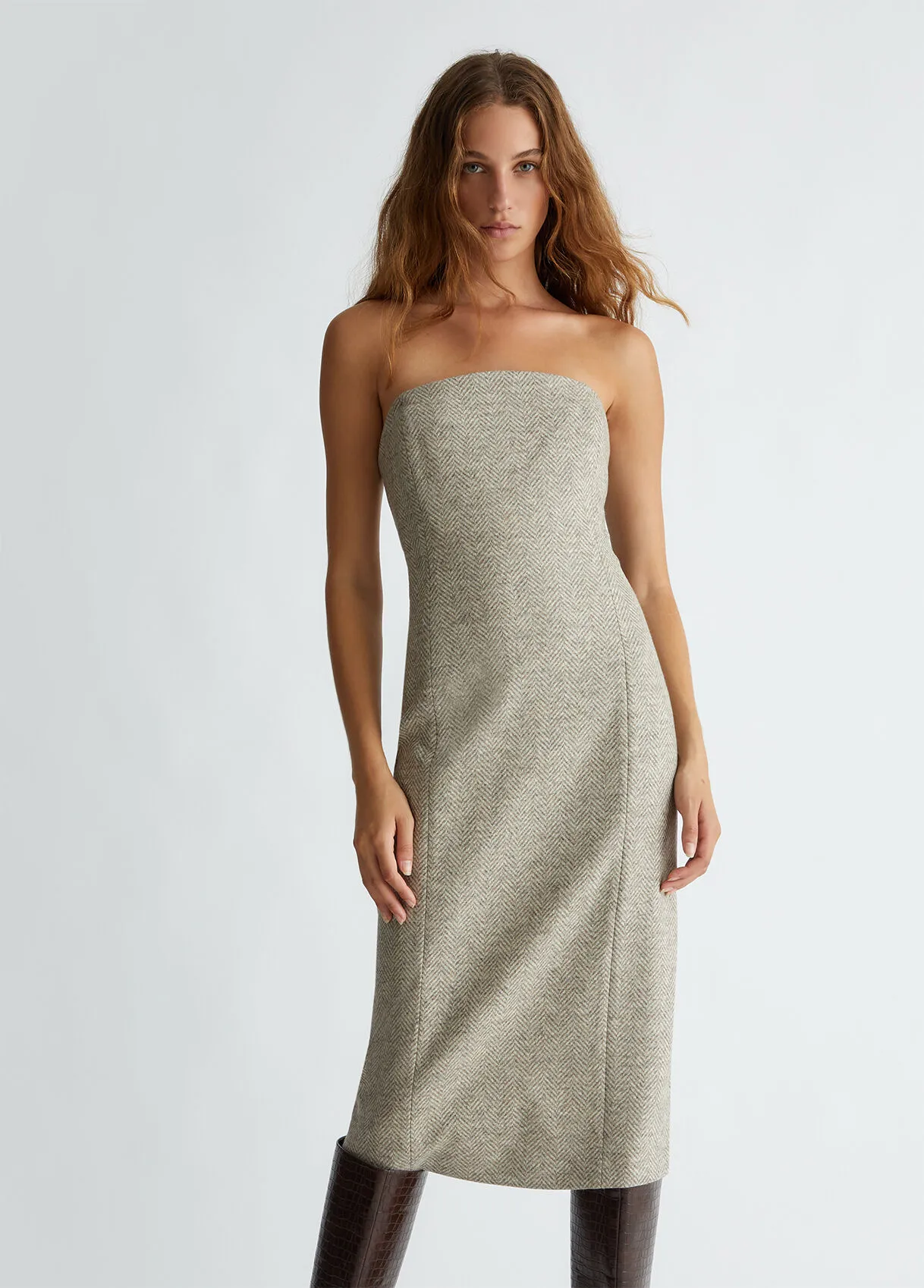Vestito corto in lana moretta
