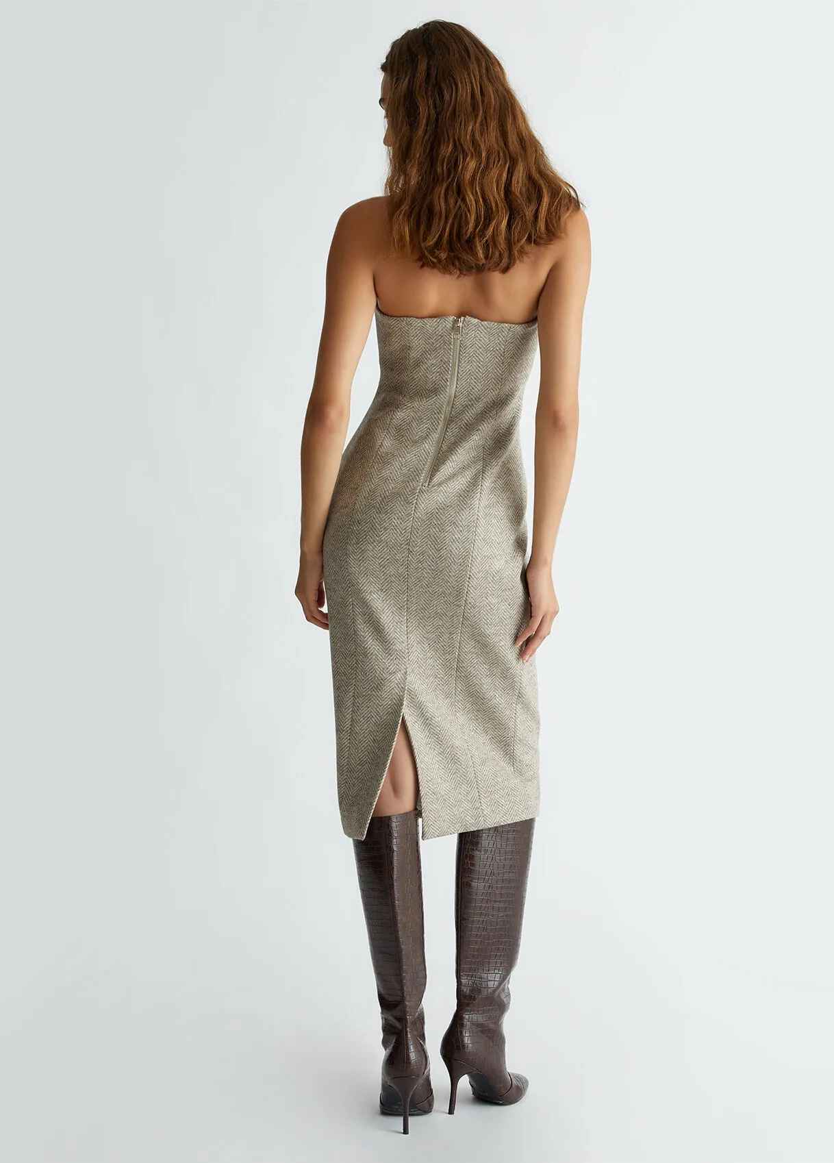 Vestito corto in lana moretta