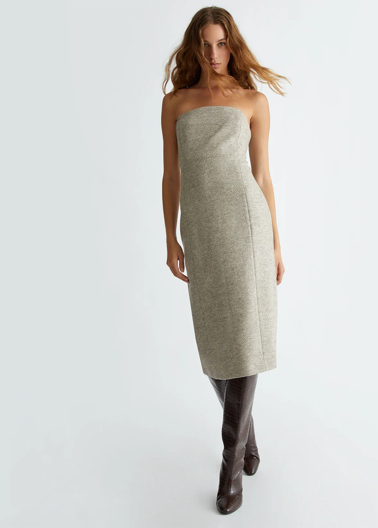 Vestito corto in lana moretta