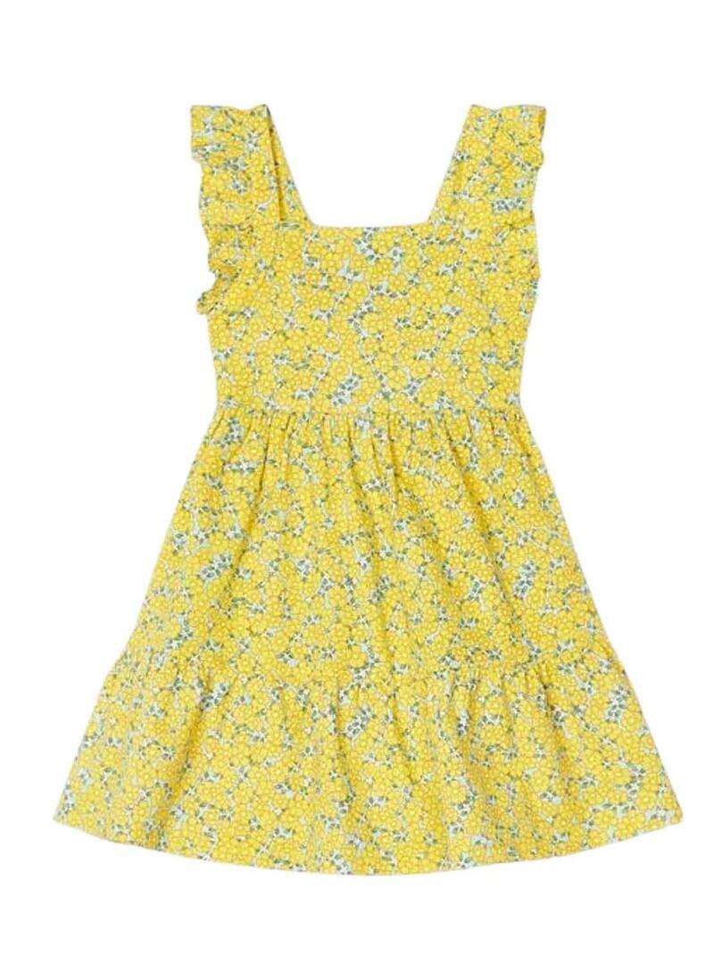 Vestito Mayoral Knitted Printed Giallo per Bambina