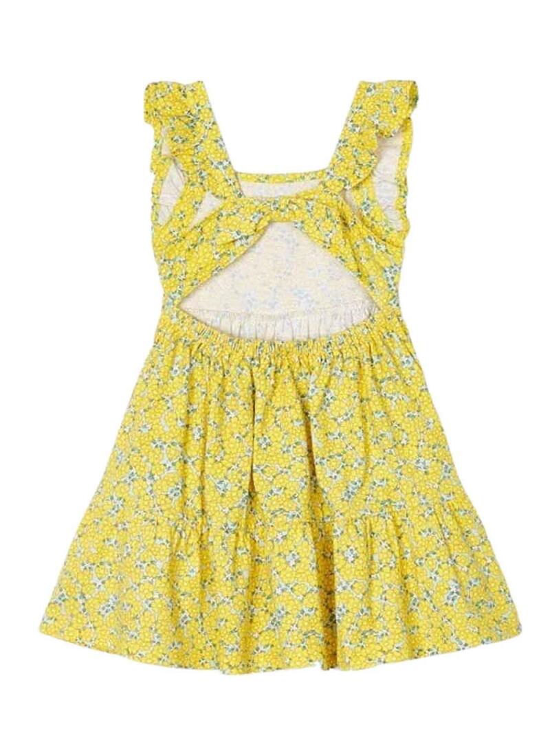 Vestito Mayoral Knitted Printed Giallo per Bambina
