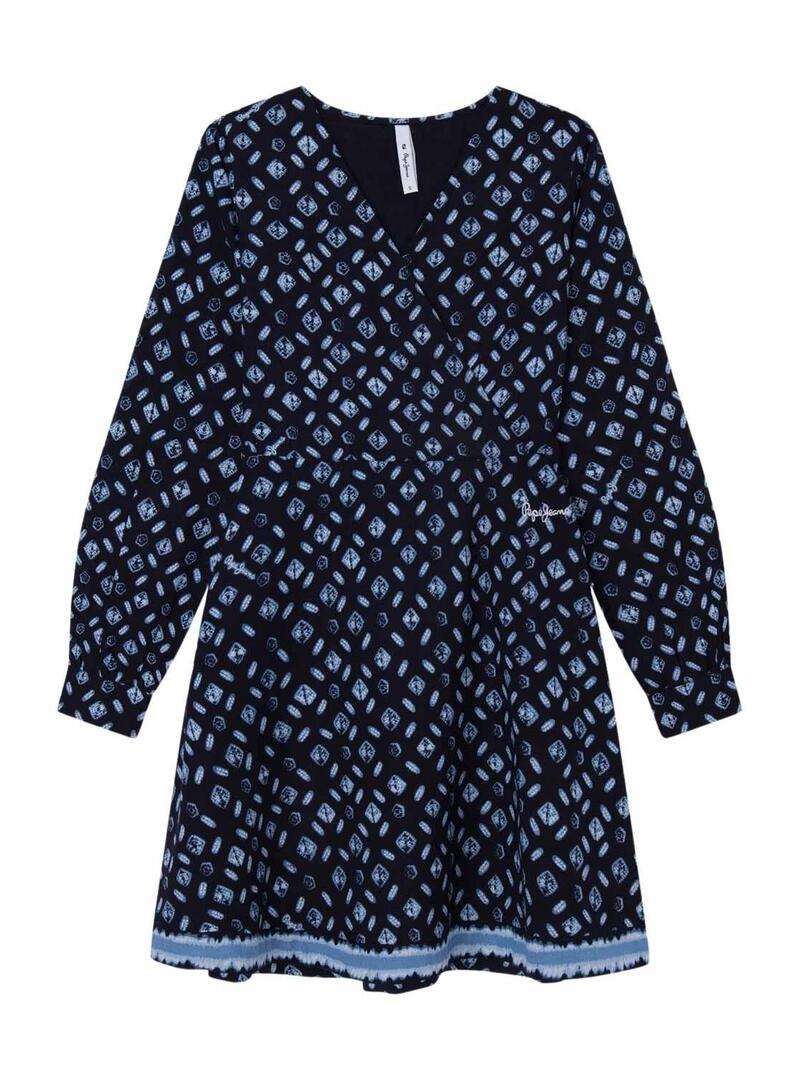 Vestito Pepe Jeans Sabine Blu Navy per Bambina