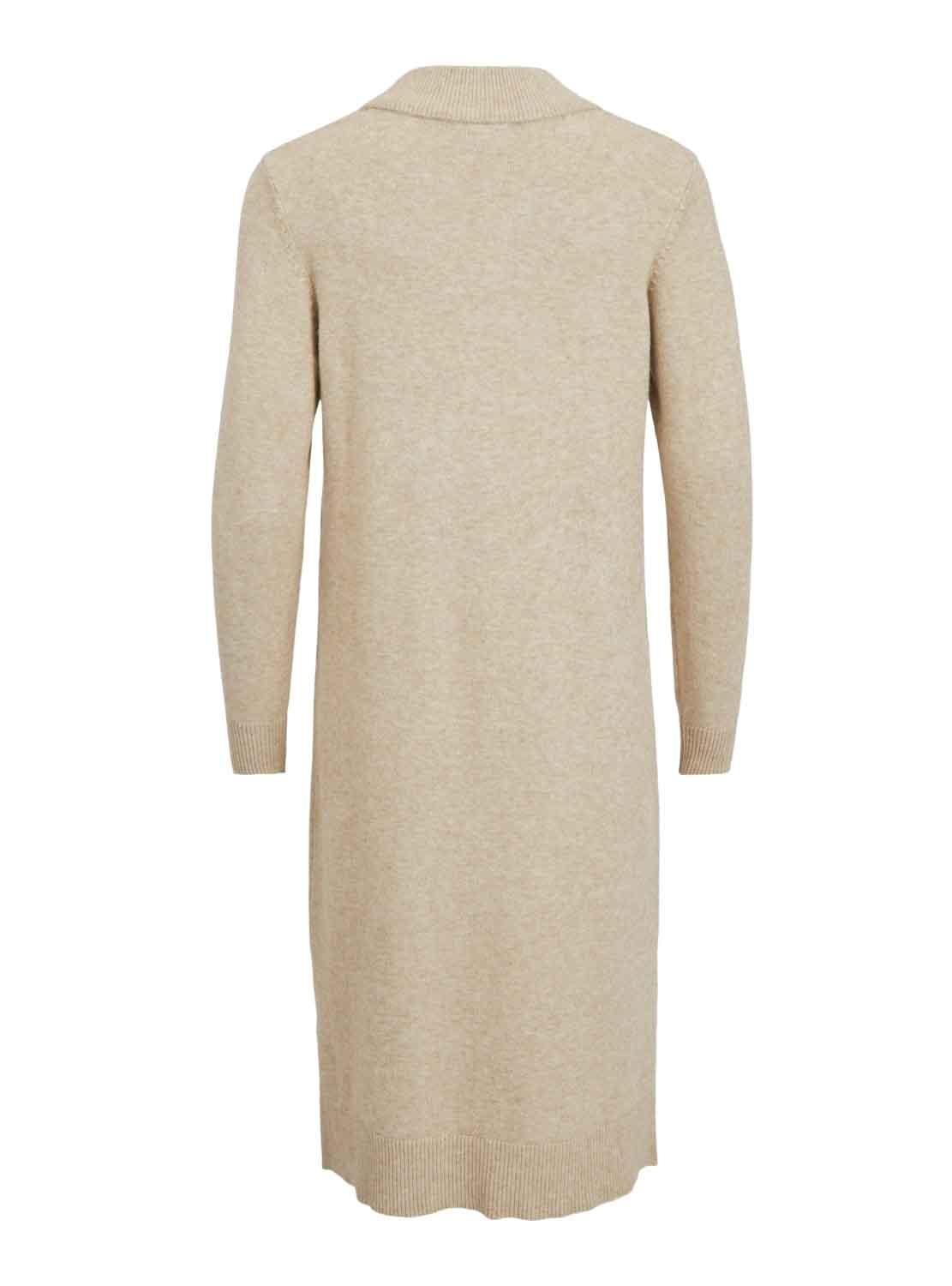 Vestito Vila Viril Crew Neck Beige per Donna