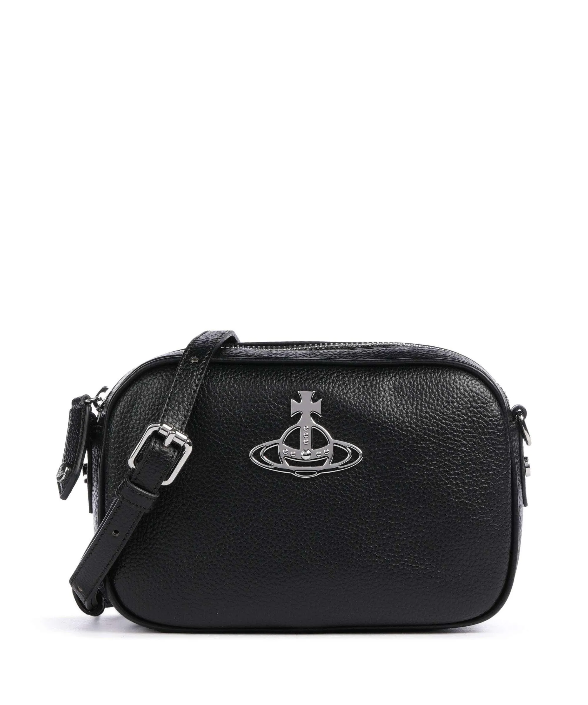  Vivienne Westwood Anna Grain Borsa a tracolla pelle sintetica nero  