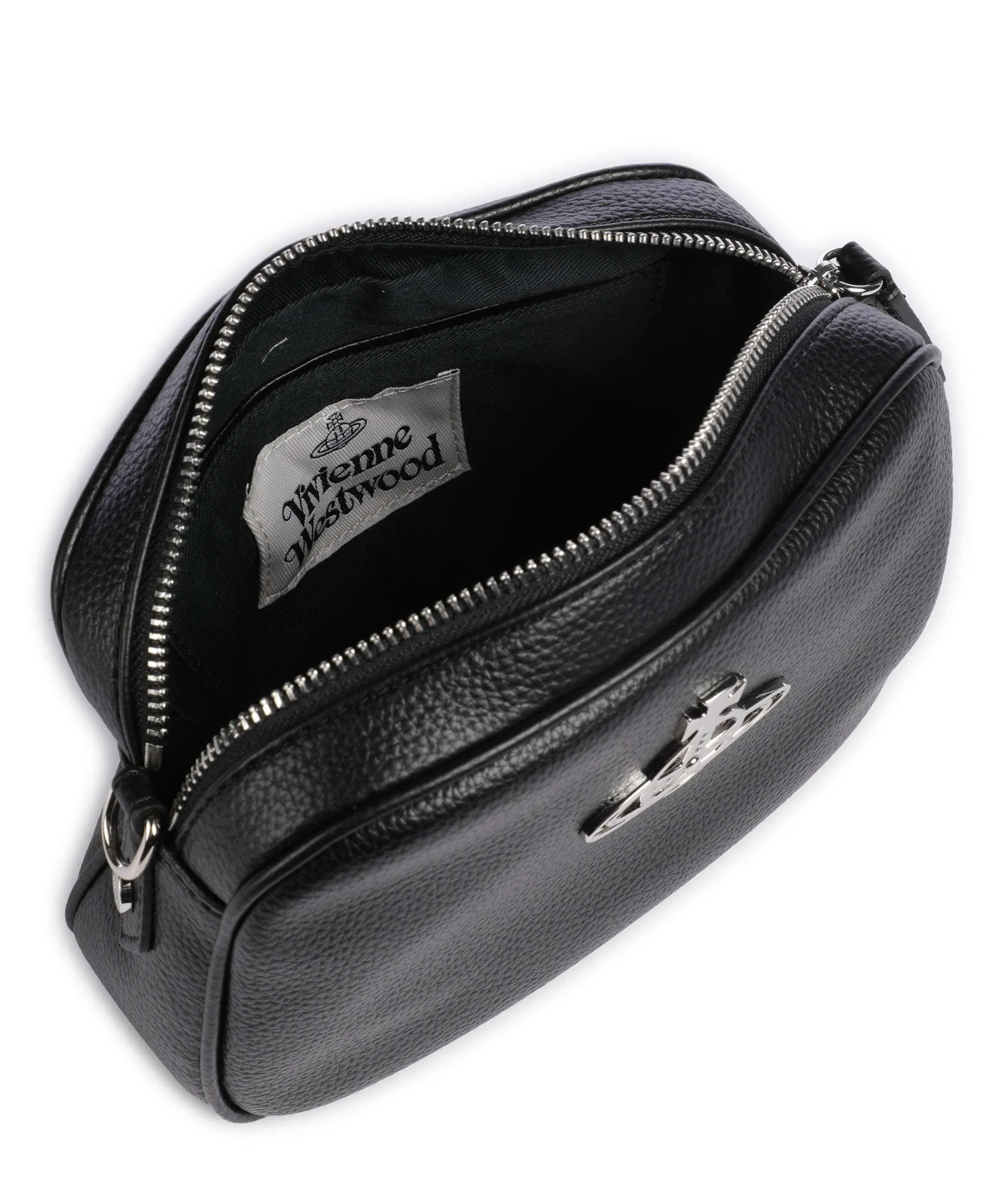  Vivienne Westwood Anna Grain Borsa a tracolla pelle sintetica nero  