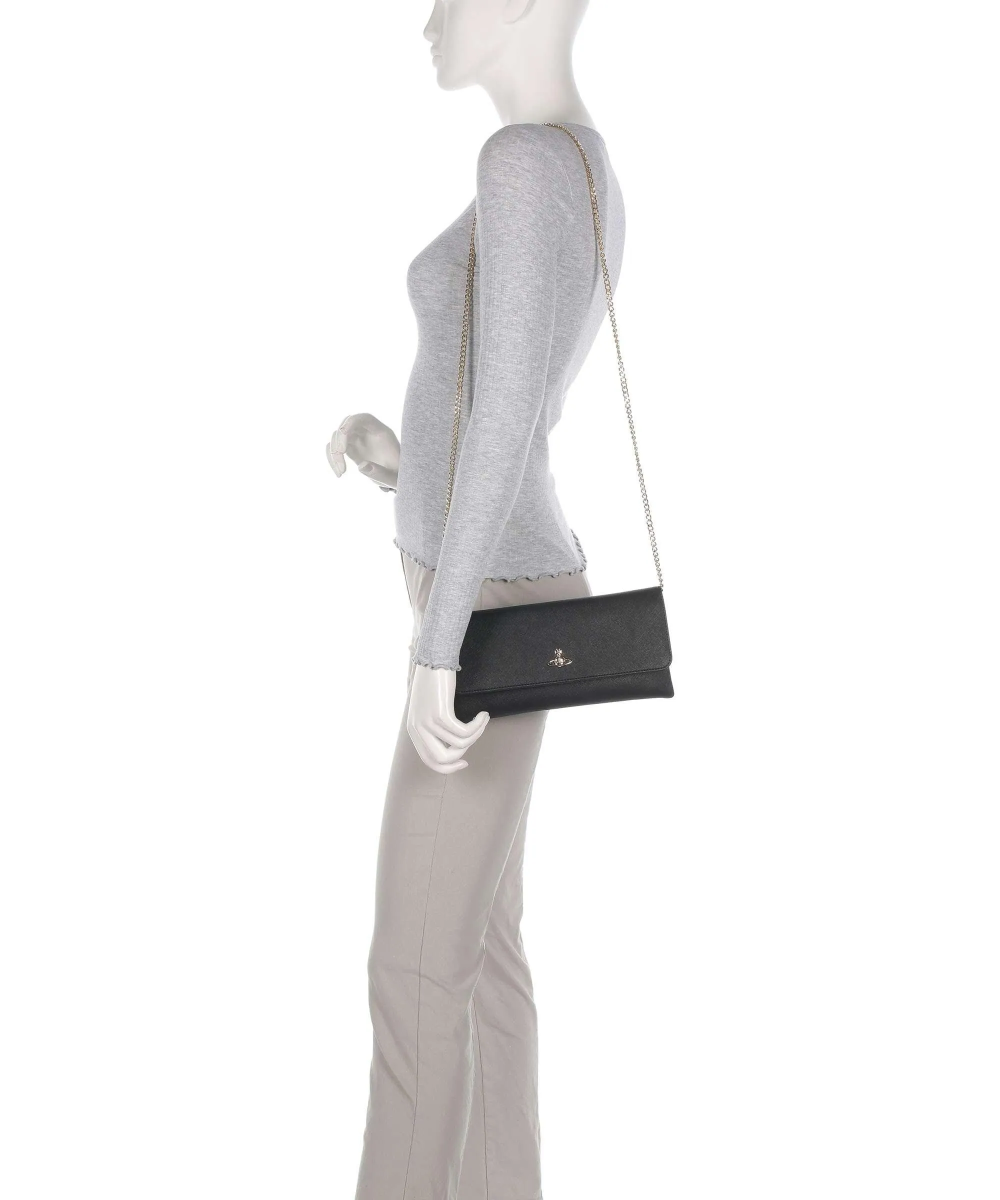  Vivienne Westwood Saffiano Borsa a tracolla pelle sintetica nero  